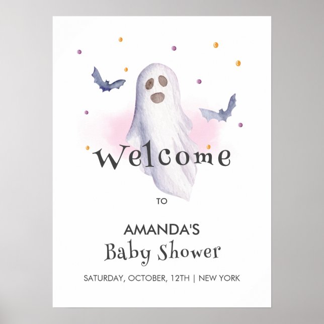 Póster Bienvenida de Baby Shower a un pequeño y caprichos (Frente)