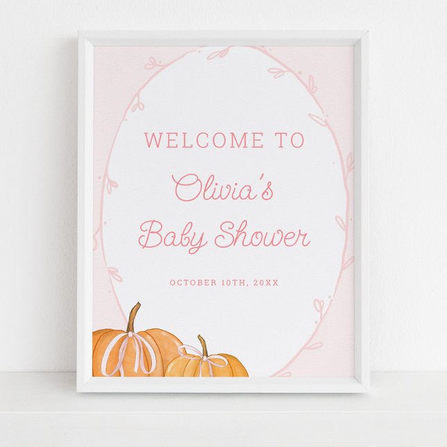 Póster Bienvenida de Baby Shower al Chica rosa de la Cala (Subido por el creador)