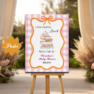 Póster Bienvenida de Baby Shower al libro de cuentos 'A N