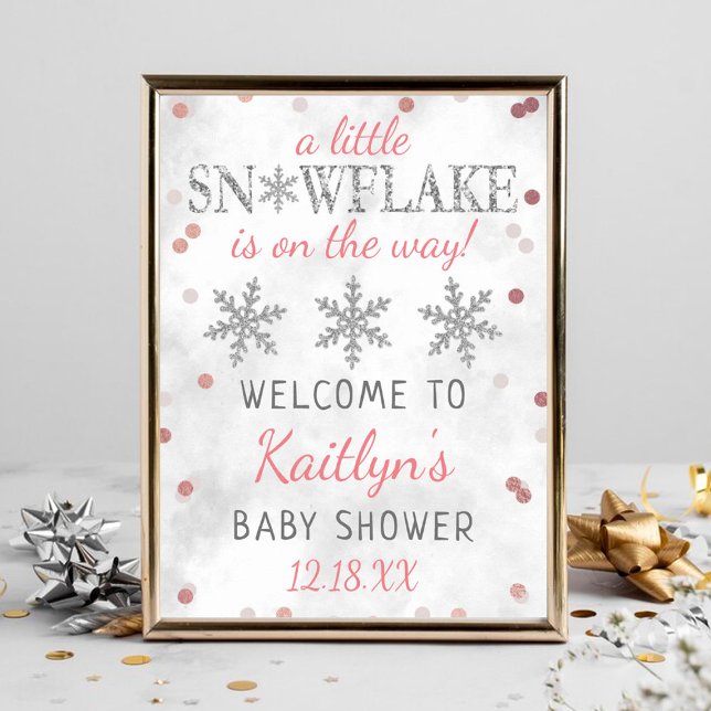 Póster Bienvenida de Baby Shower al pequeño Chica de copa (Subido por el creador)