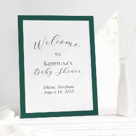 Póster Bienvenida de Baby Shower con escritura Minimalist
