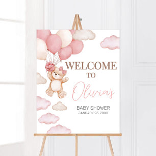 Póster Bienvenida de Baby Shower de Bear Bear Bearly Wait