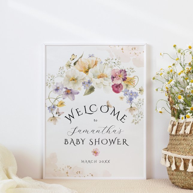Póster Bienvenida de Baby Shower de Bloom Wildflower Rust (Subido por el creador)