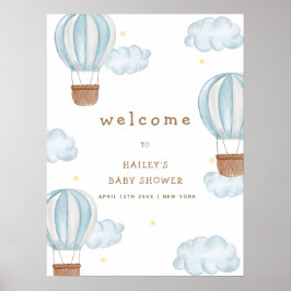 Póster Bienvenida de Baby Shower de Cuadros Hot Air Ballo