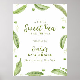 Póster Bienvenida de Baby Shower de Cute Greenery Veggie