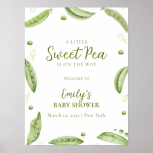 Póster Bienvenida de Baby Shower de Cute Greenery Veggie 