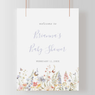 Póster Bienvenida de Baby Shower de Flor Silvestre Verano