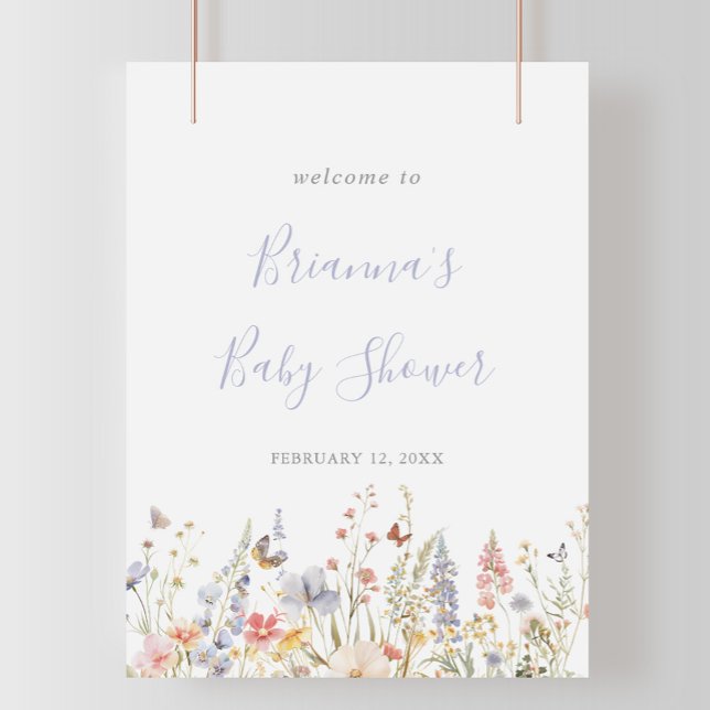 Póster Bienvenida de Baby Shower de Flor Silvestre Verano (Subido por el creador)