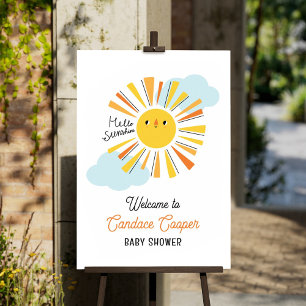 Póster Bienvenida de Baby Shower de Hello Sunshine
