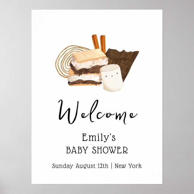 Póster Bienvenida De Baby Shower De Kawaii'S Fun (Frente)