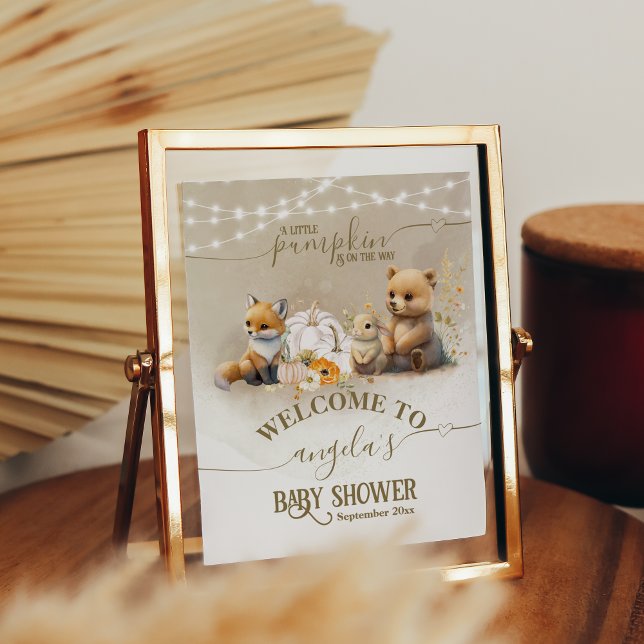 Póster Bienvenida de Baby Shower de la Caída Rústica de l (Subido por el creador)