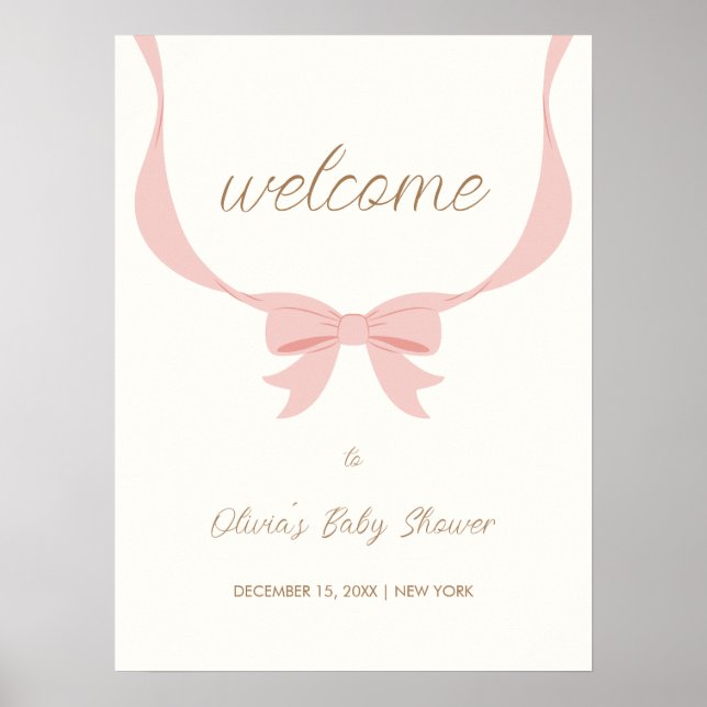 Póster Bienvenida de Baby Shower de la cinta de opciones  (Frente)