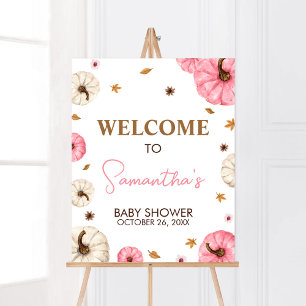 Póster Bienvenida de Baby Shower de la Pequeña Calabaza R