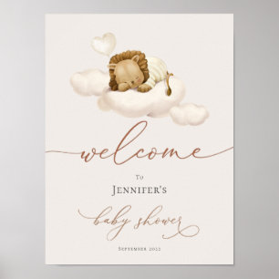 Póster Bienvenida de Baby Shower de Lion