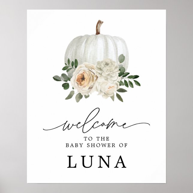Póster Bienvenida de Baby Shower de otoño (Frente)