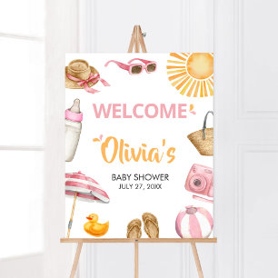 Póster Bienvenida de Baby Shower de Pink Splish