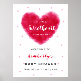 Póster Bienvenida de Baby Shower de San Valentín