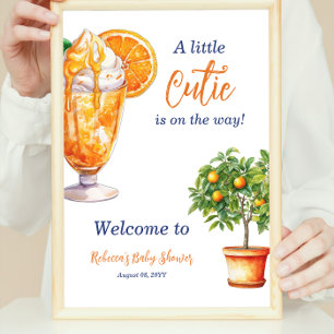 Póster Bienvenida de Baby Shower de verano de Cutie Naran