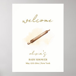 Póster Bienvenida de Baby Shower del chef de pastelería M
