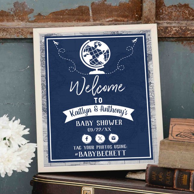Póster Bienvenida de Baby Shower en Adventure Travel Map (Subido por el creador)