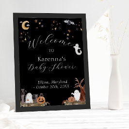 Póster Bienvenida de Baby Shower en Boho Halloween