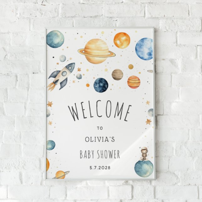 Póster Bienvenida de Baby Shower en el espacio ultraterre (Subido por el creador)