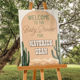 Póster Bienvenida de Baby Shower en el suroeste de Desert