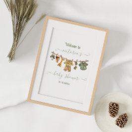 Póster Bienvenida de Baby Shower en Jungle Safari Clothes
