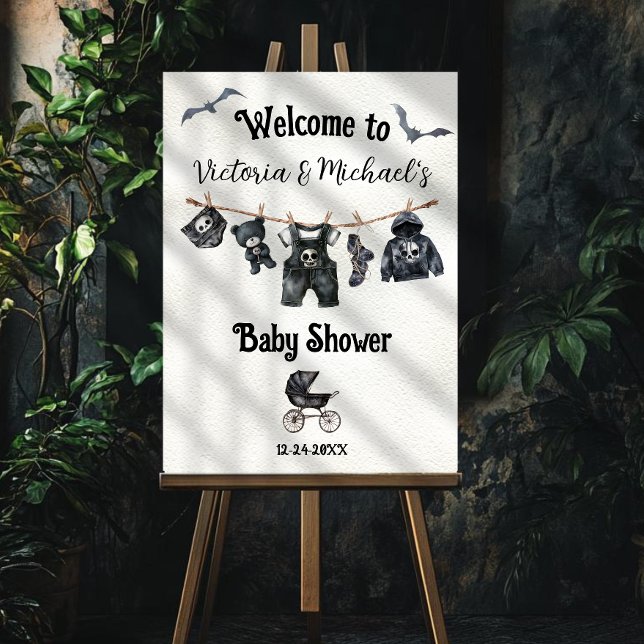 Póster Bienvenida de Baby Shower en la línea de ropa de g (Subido por el creador)