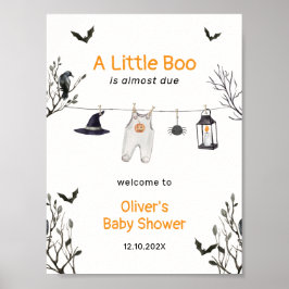 Póster Bienvenida de Baby Shower en Little Boo Witch Clot
