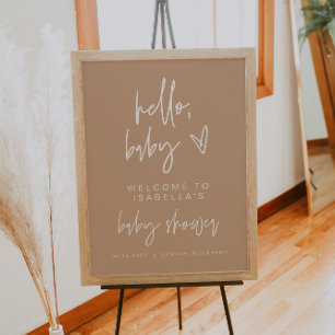 Póster Bienvenida de Baby Shower marlo moderno bohemian b