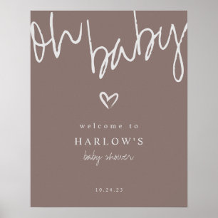 Póster Bienvenida de Baby Shower moderna sobre el género