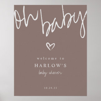 Póster Bienvenida de Baby Shower moderna sobre el género 