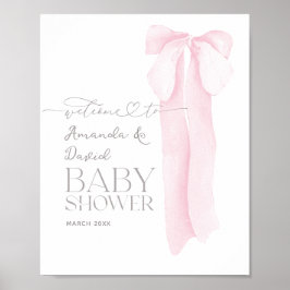 Póster Bienvenida de Baby Shower para Chica Minimalista B