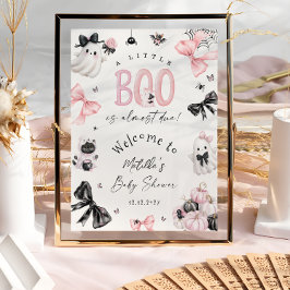 Póster Bienvenida de Baby Shower rosa de Little Boo Hallo
