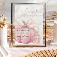 Bienvenida de Baby Shower rosa dulce calabaza pequ