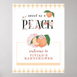 Póster Bienvenida de Baby Shower Sweet Little Peach