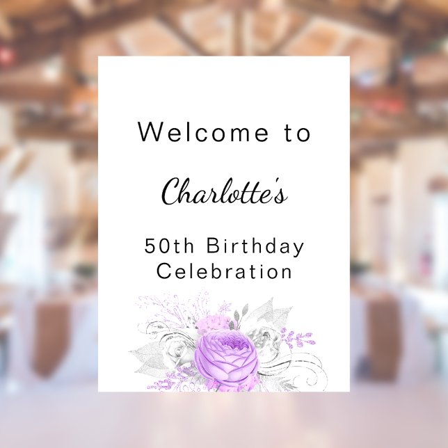 Póster Bienvenida de bienvenida a los cumpleaños con flor (Subido por el creador)