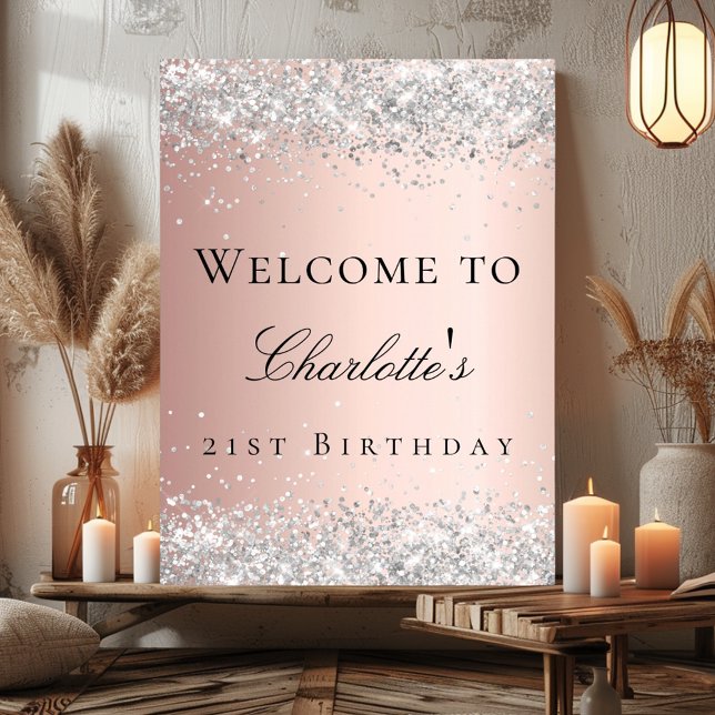 Póster Bienvenida de bienvenida de cumpleaños rosa dorado (Subido por el creador)