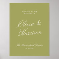 Bienvenida de boda con caligrafía de Olive Estate