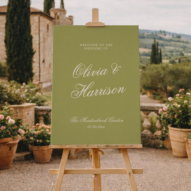 Póster Bienvenida de Boda con Caligrafía de Olive Estate (Subido por el creador)