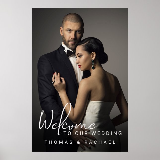 Póster Bienvenida de boda con foto personalizada (Frente)