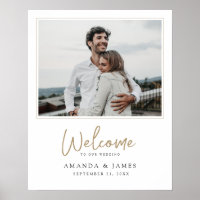 Bienvenida de Boda con Foto Personalizada de Oro M
