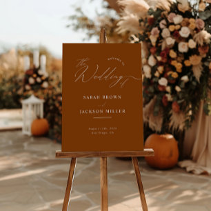 Póster Bienvenida de boda con letra moderna minimalista d