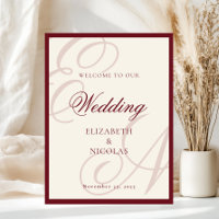 Bienvenida de Boda con Monograma de Dinero Antiguo