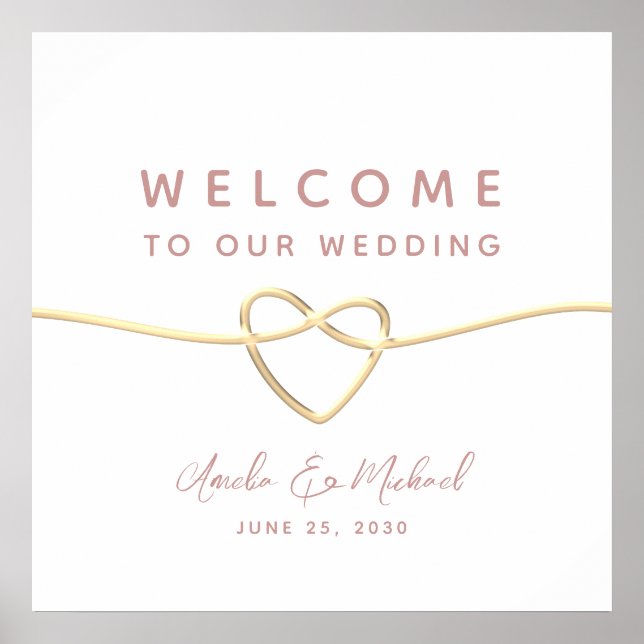 Póster Bienvenida de Boda Minimalista (Frente)