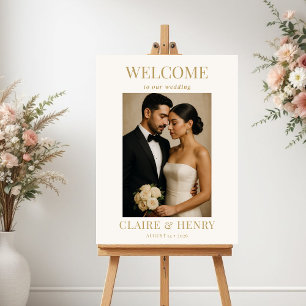 Póster Bienvenida de boda moderna minimalista personaliza