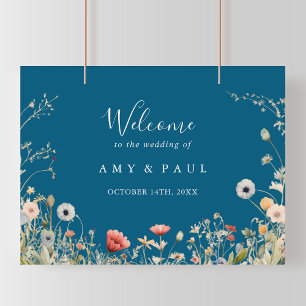Póster Bienvenida de boda silvestre boho naval feliz