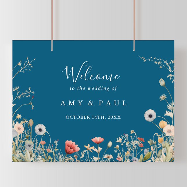 Póster Bienvenida de boda silvestre boho naval feliz (Subido por el creador)