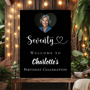 Póster Bienvenida de corazón de la fiesta de cumpleaños 7